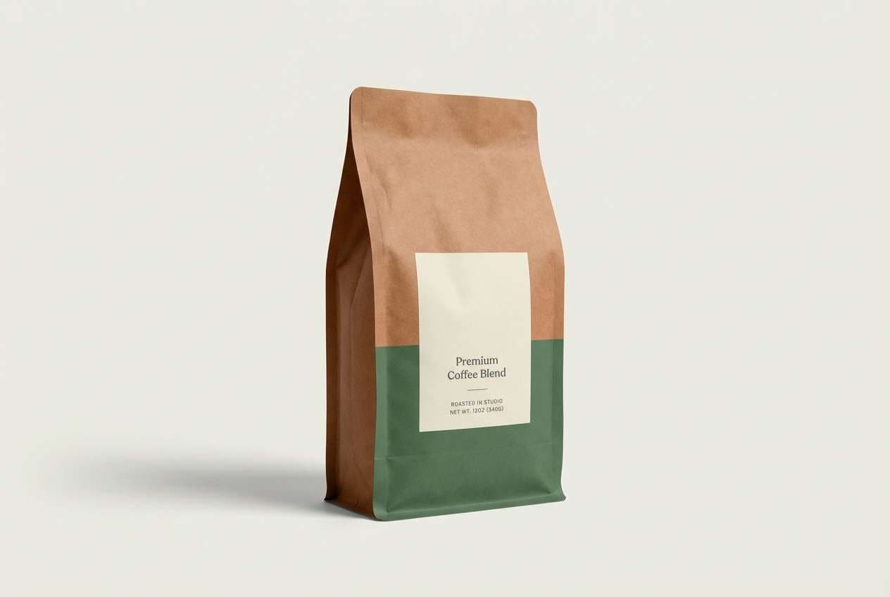 coffee bag in earthy greens