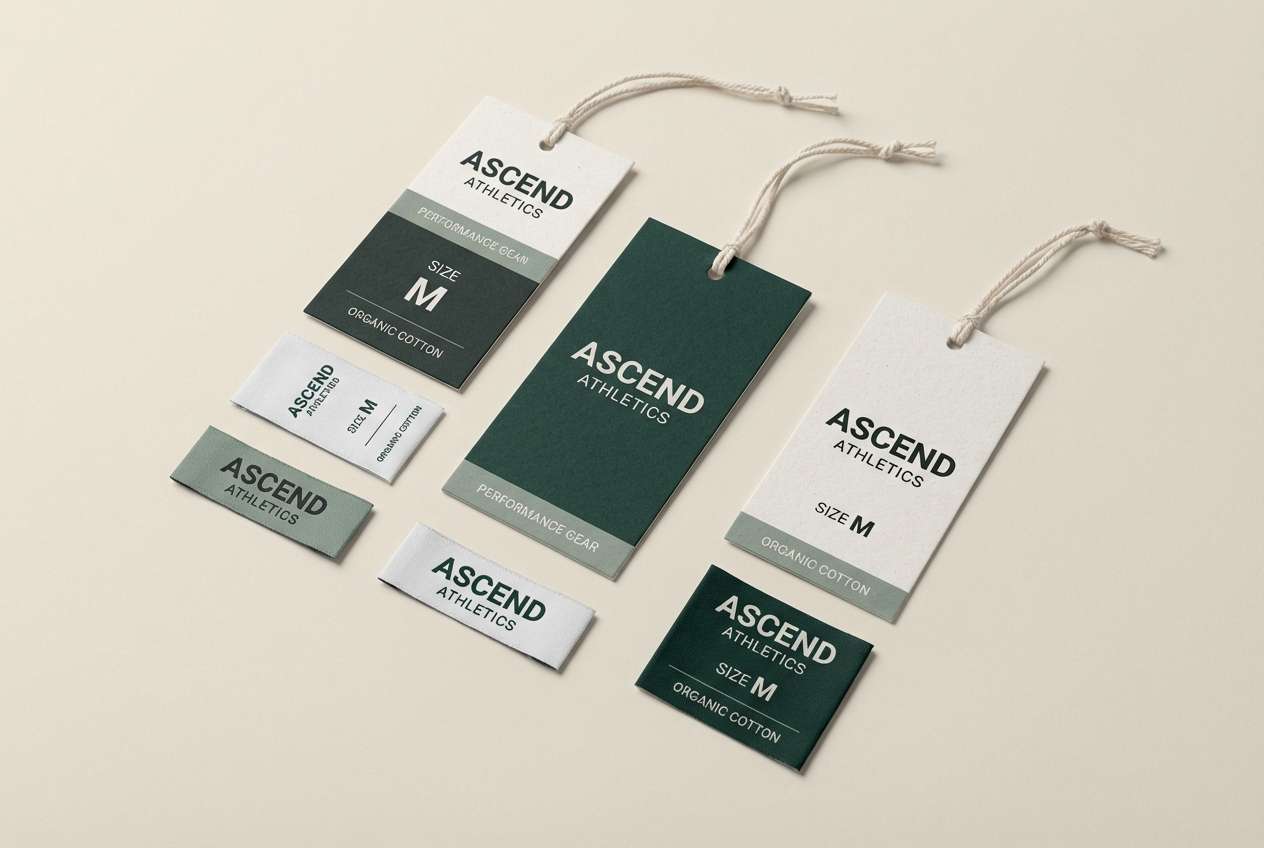 hang tags in spruce green