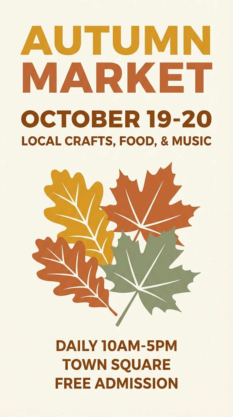 autumn flyer in amber tones