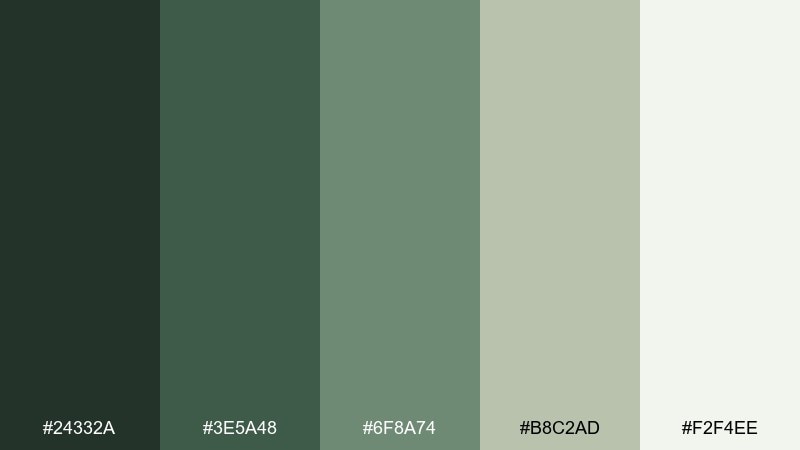 woodland mist army color palette with hex codes