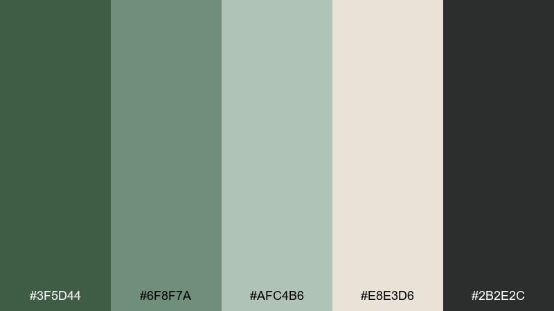 woodland mist fern color palette with hex codes