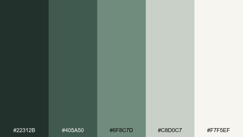 woodland mist forest color palette with hex codes