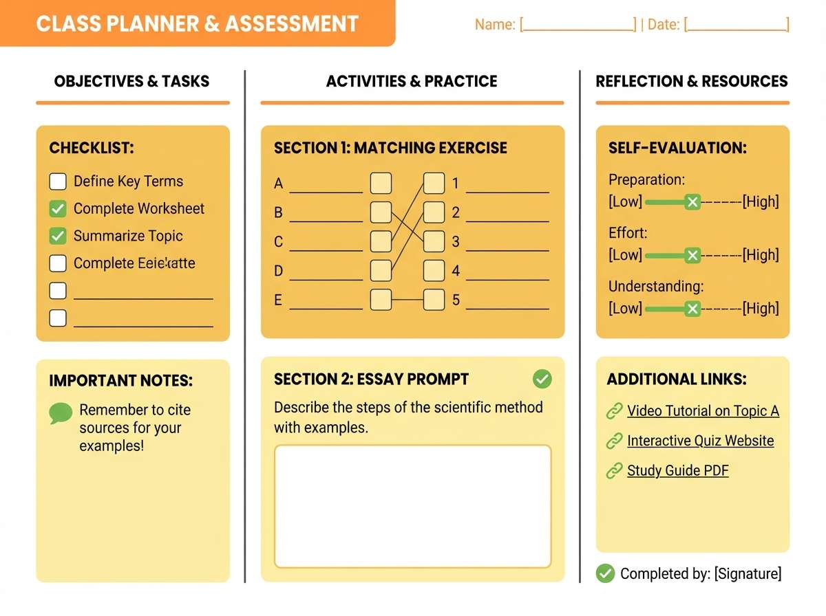 worksheet template layout