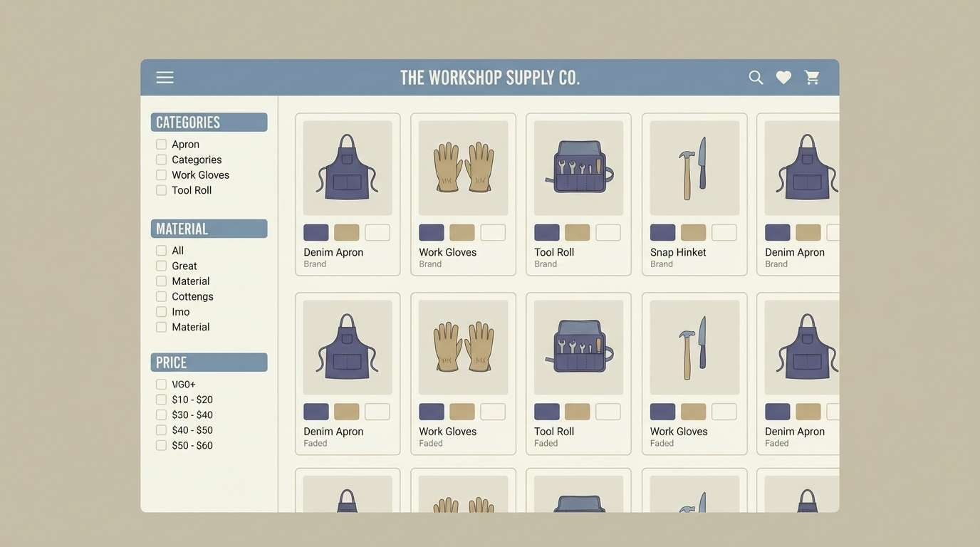workwear ecommerce ui