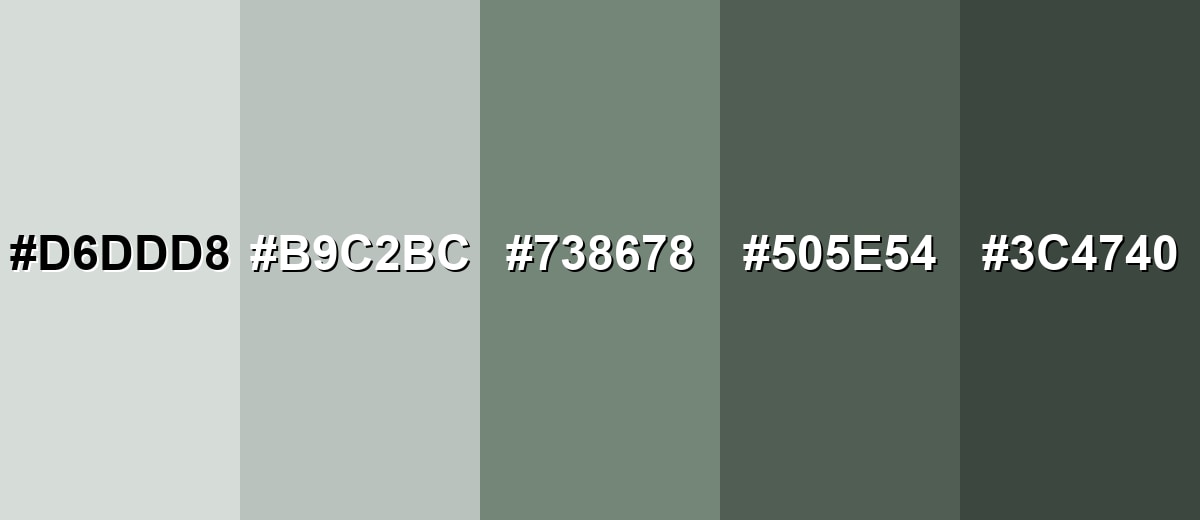 shades and variations of xanadu-color