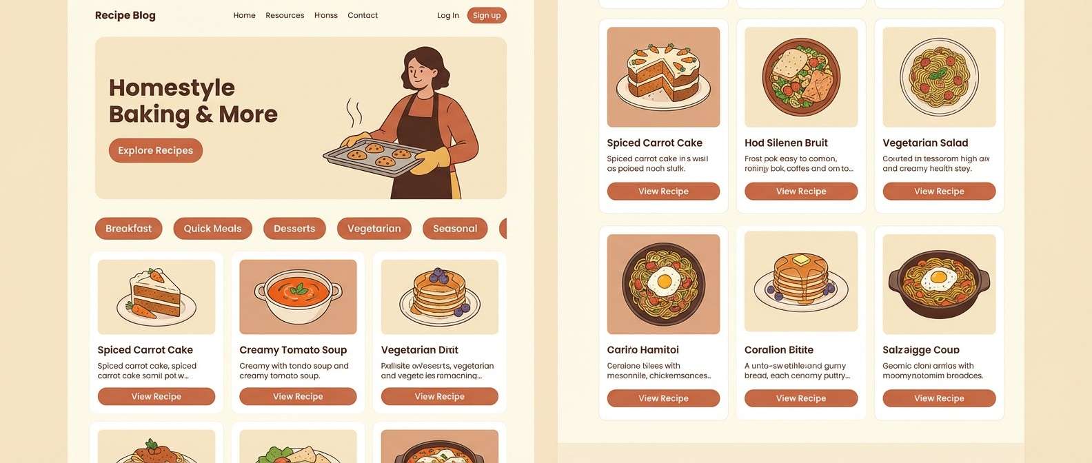 recipe blog ui