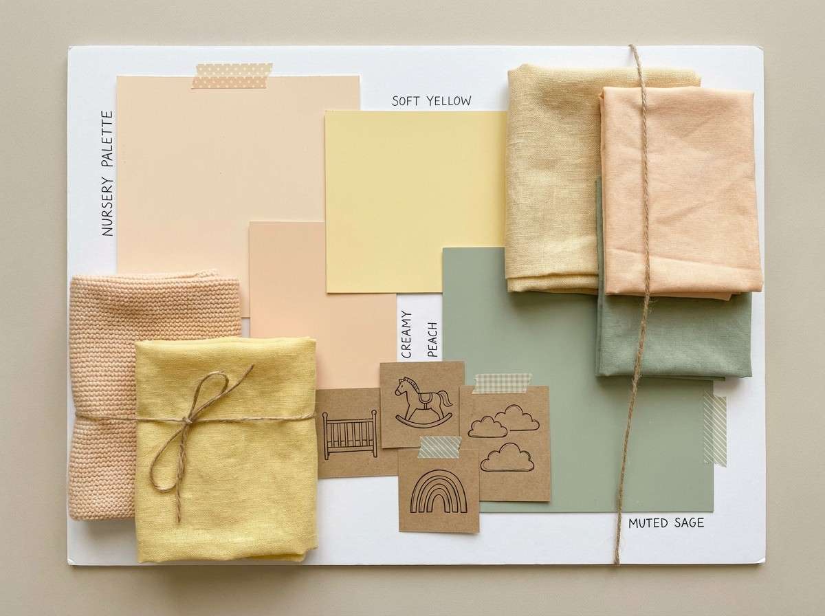 nursery moodboard collage