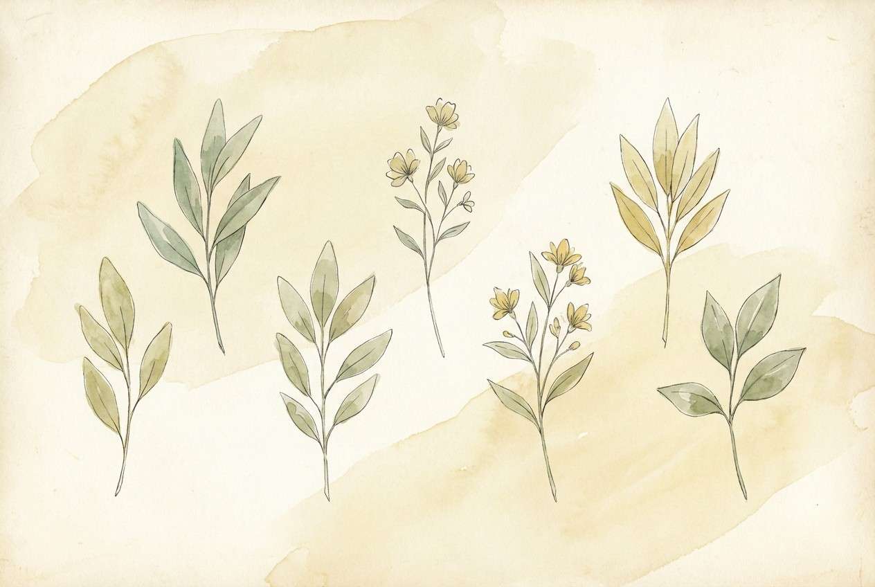 watercolor botanical set