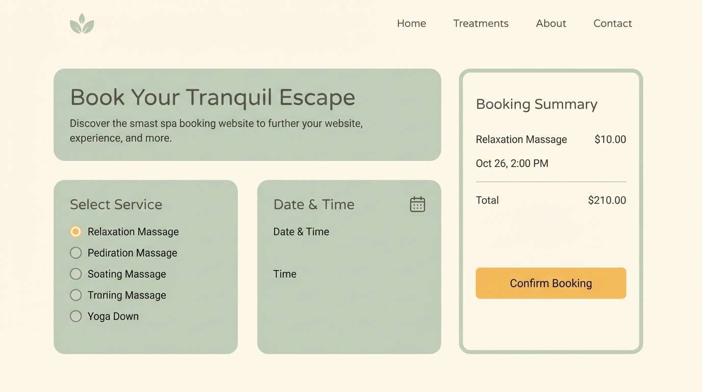 spa booking ui