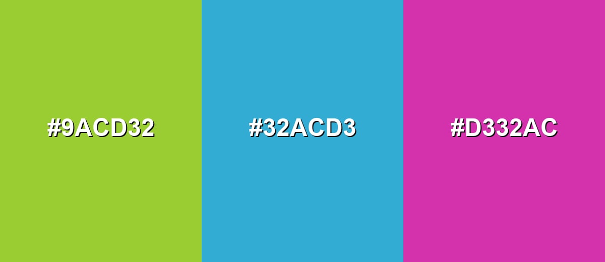 triadic combinations of yellow-green-color