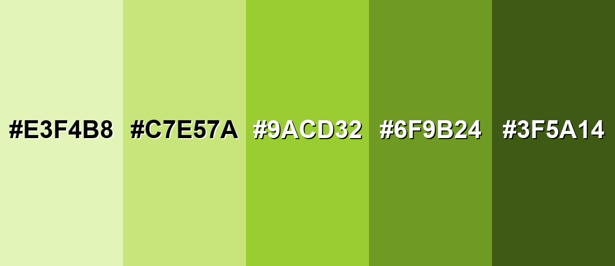 shades and variations of yellow-green-color