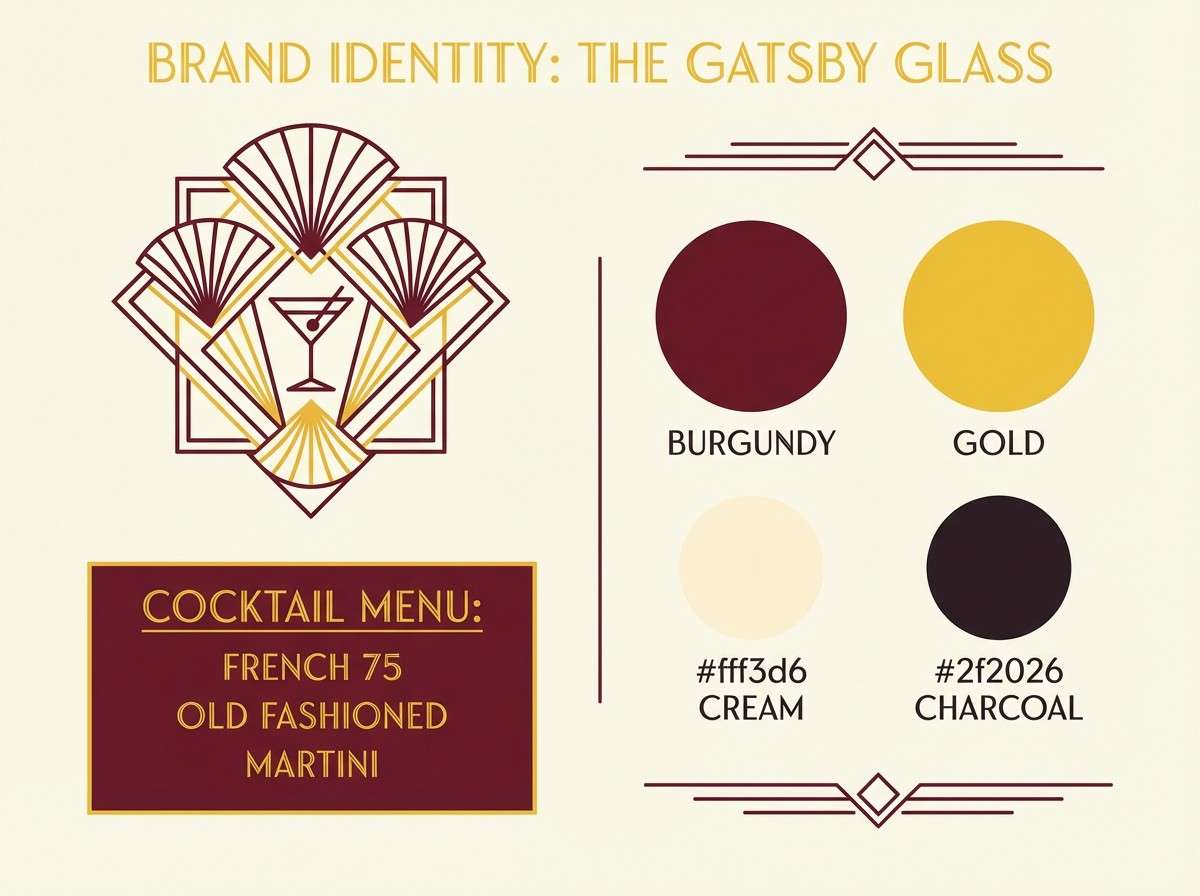 art deco brand board