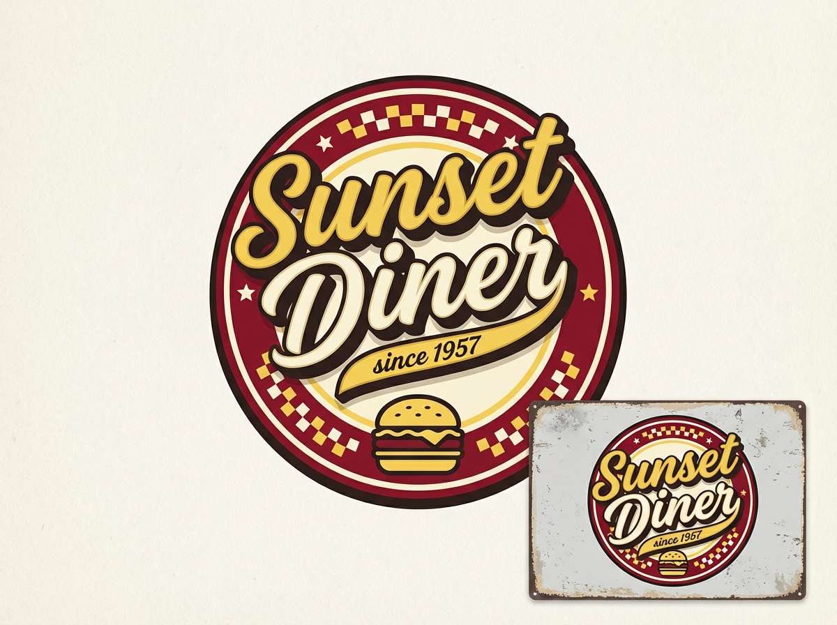 retro food truck logo