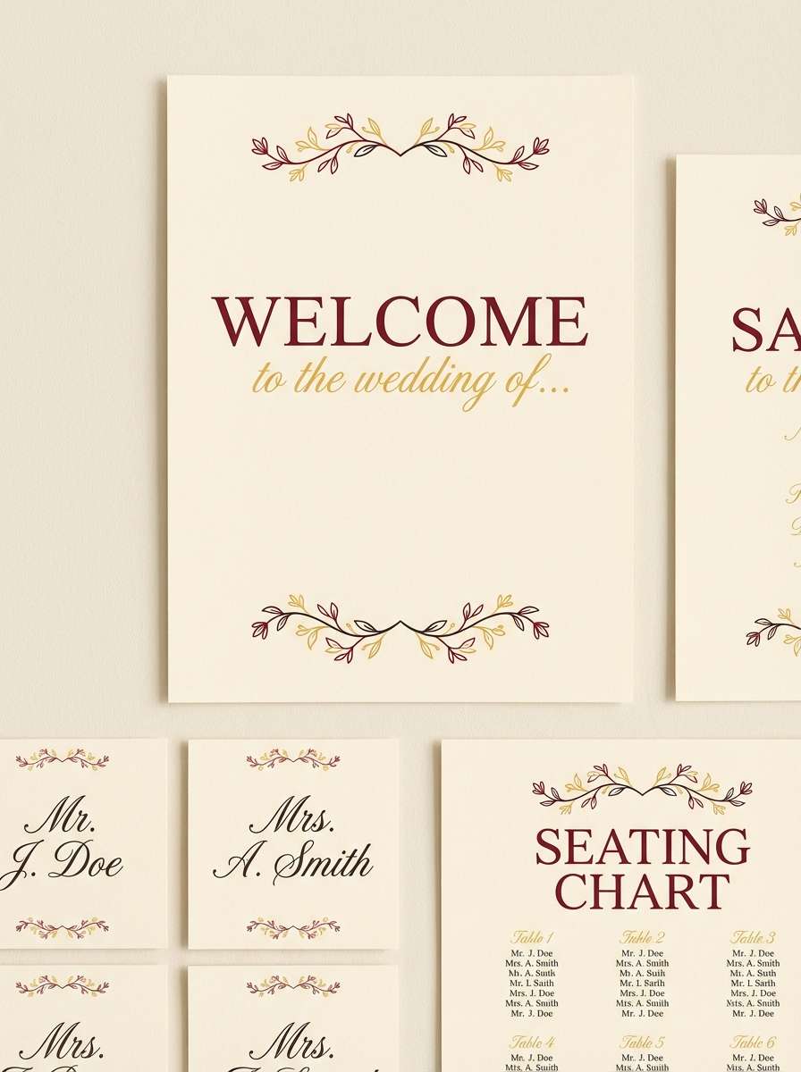 wedding place cards signage