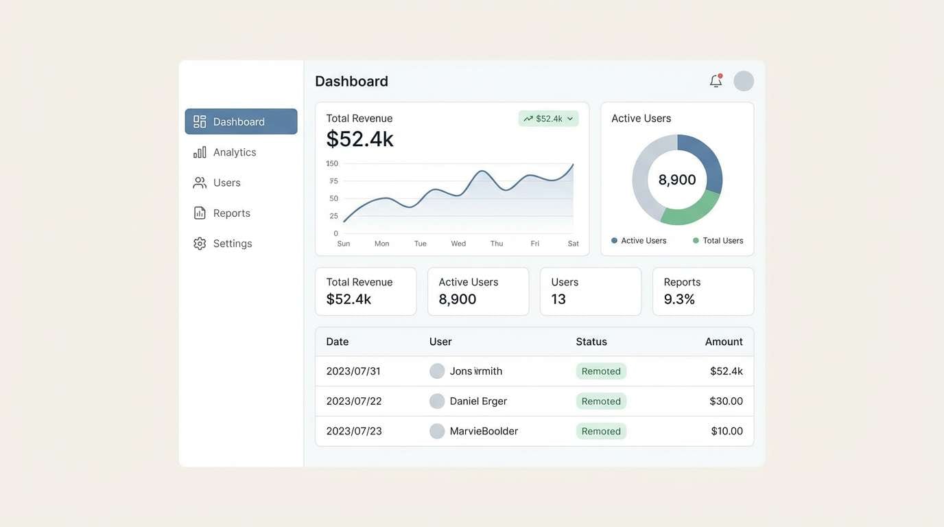 yellow mist dashboard ui