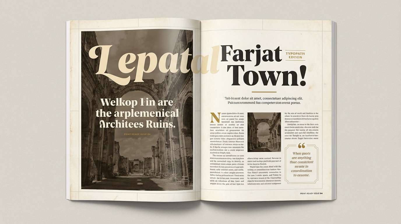 editorial spread in warm neutrals