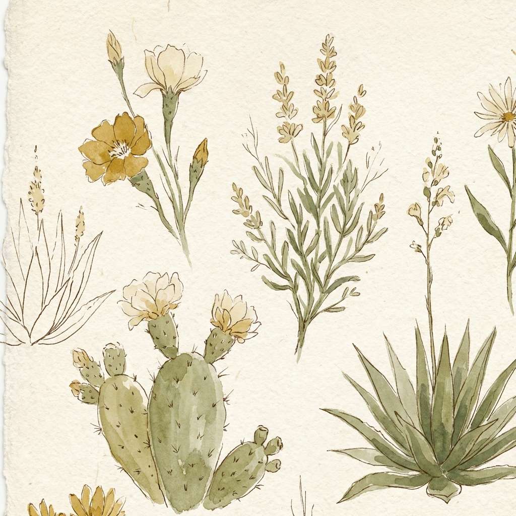 watercolor desert botanicals