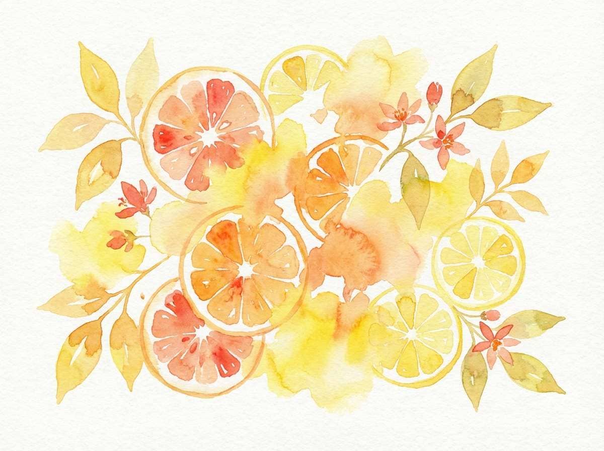 watercolor citrus illustration
