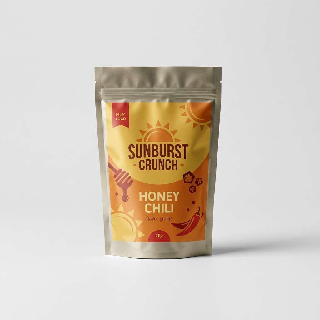snack pouch packaging mockup