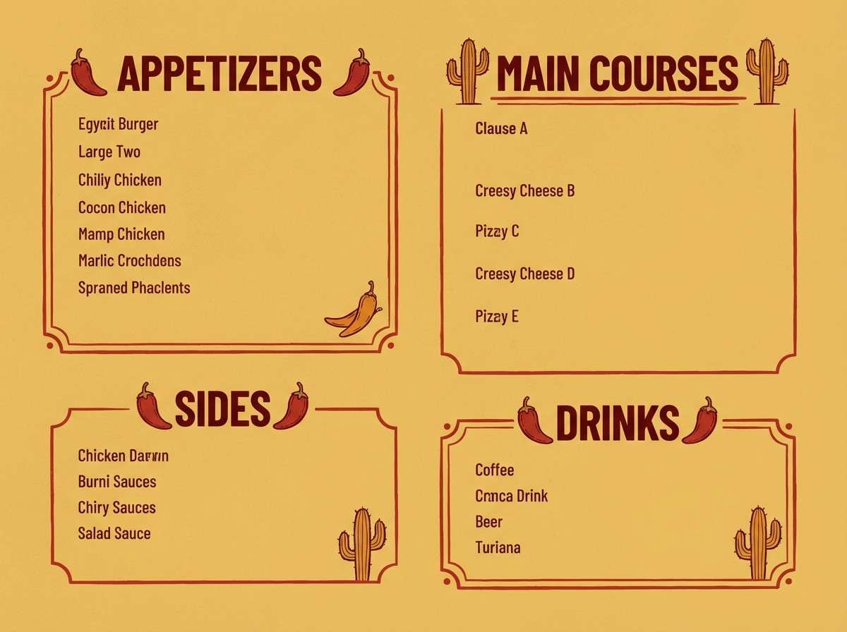 bbq menu design layout