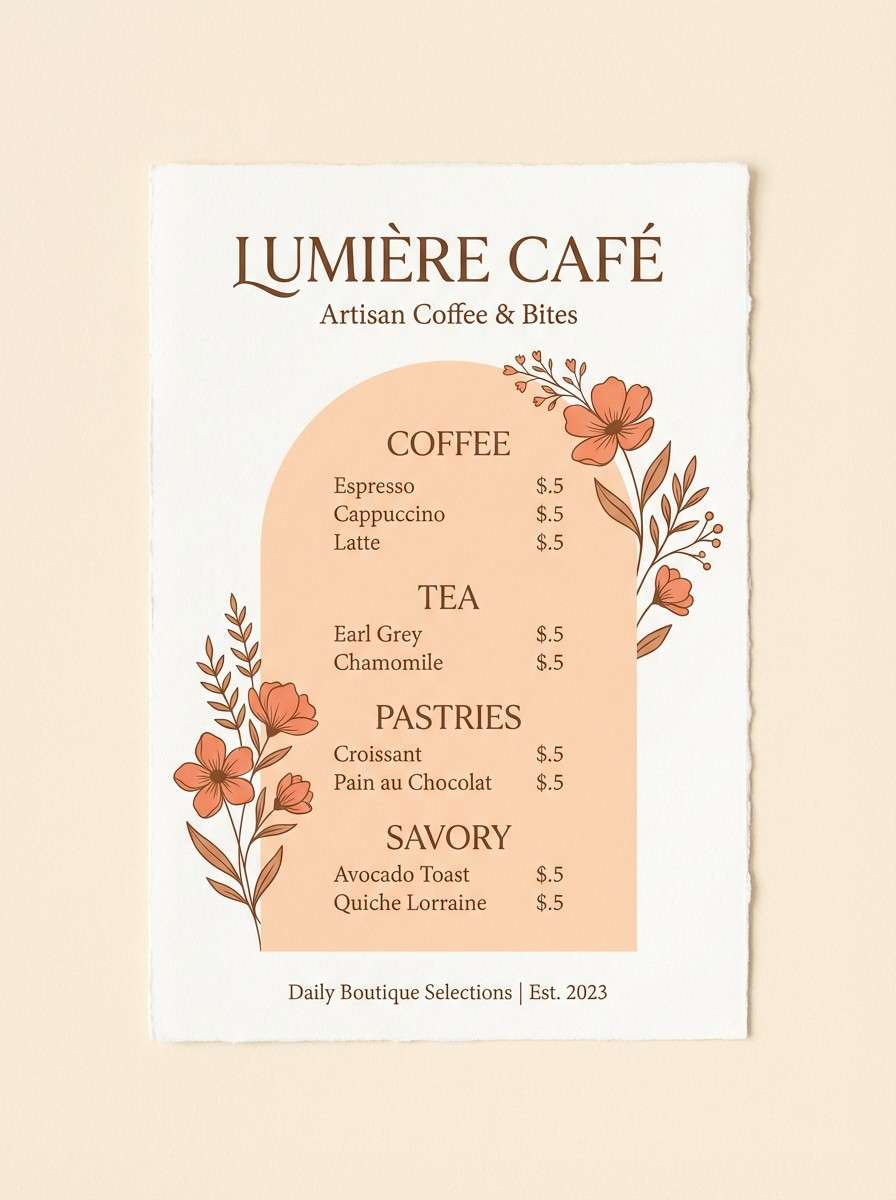 peach tea cafe menu