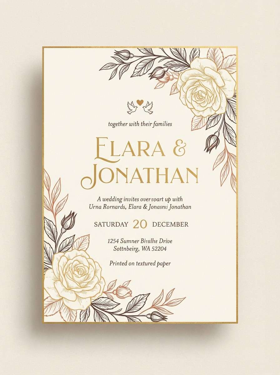 honey blush invitation card