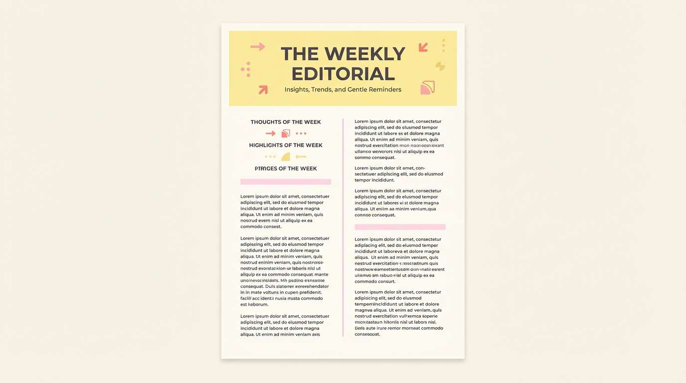 yellow pink wellness newsletter layout