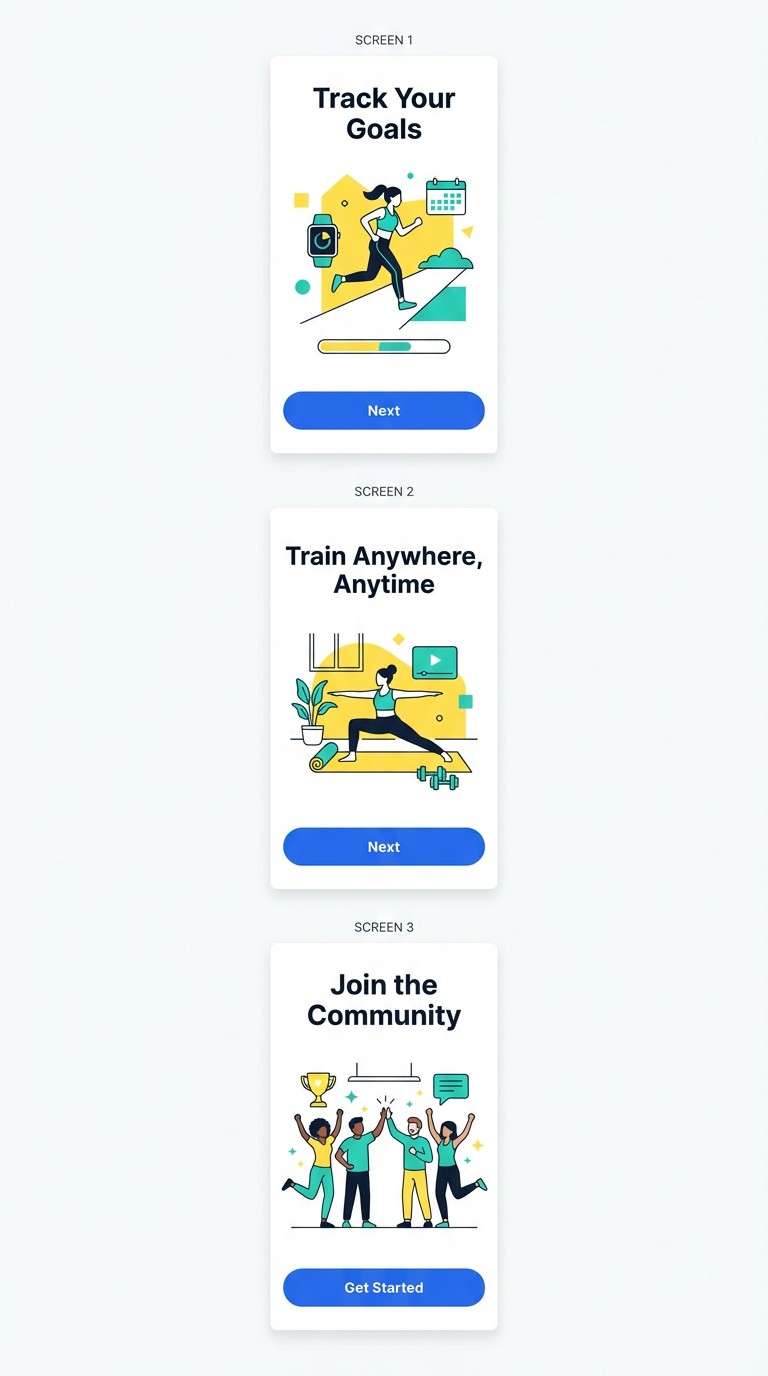 fitness onboarding ui screens