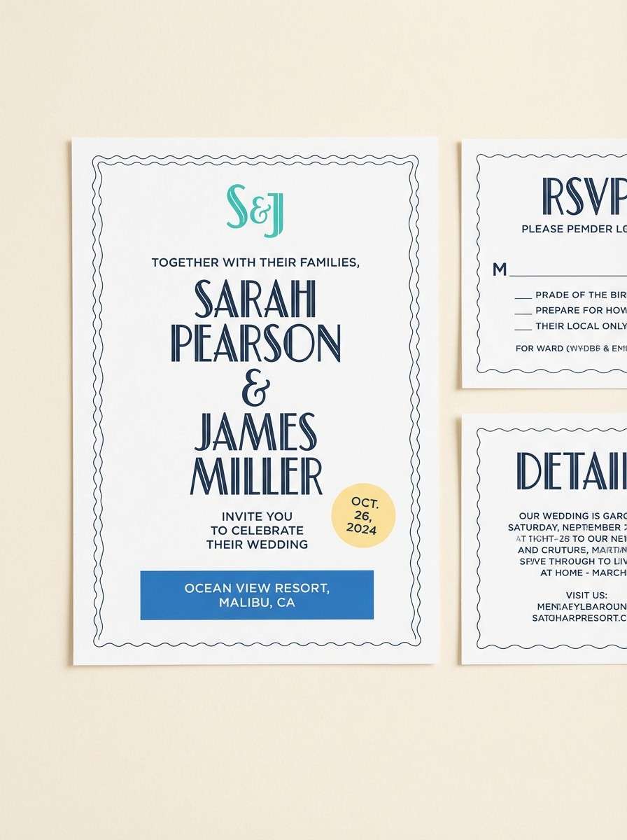 beach wedding invitation