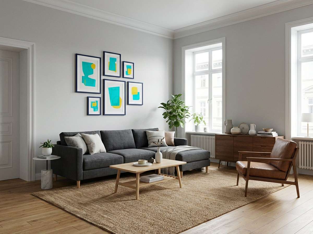 minimal gallery wall room