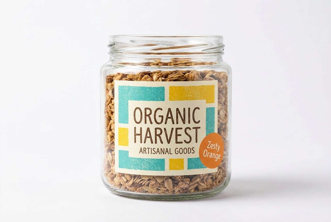 organic jar label shot
