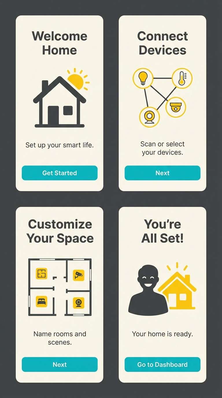 smart home onboarding ui