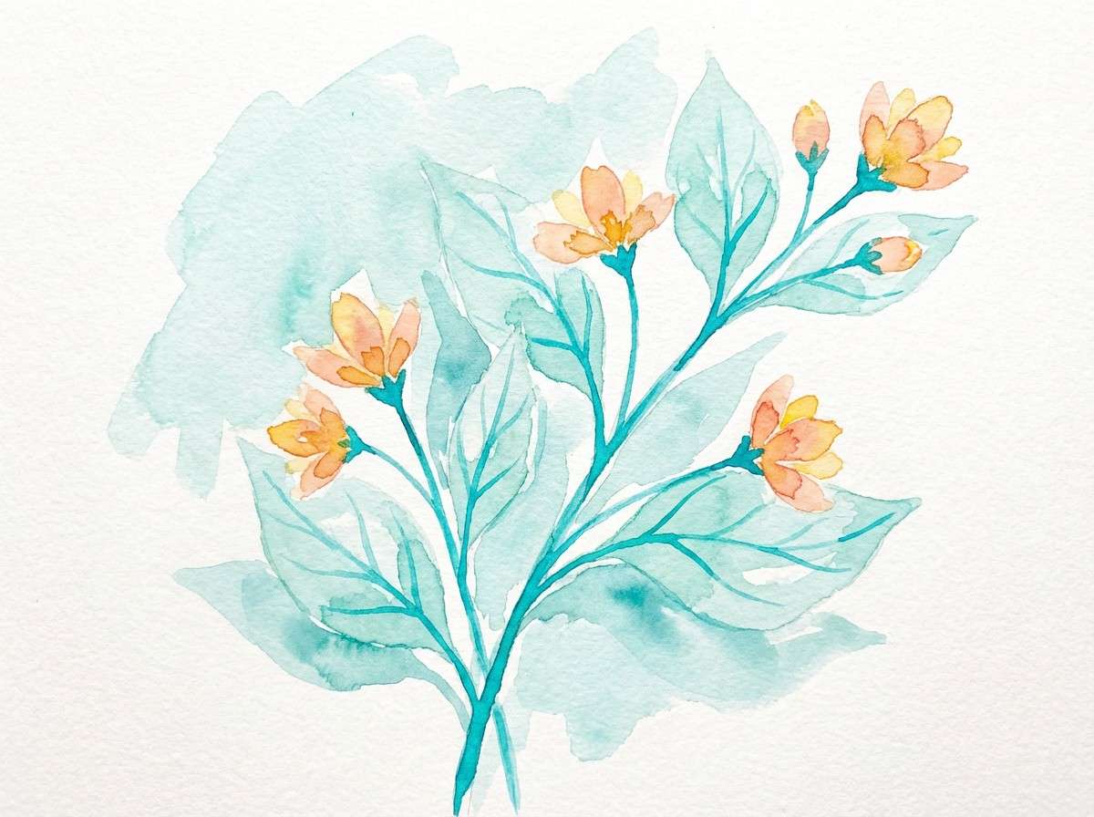 watercolor botanical spring