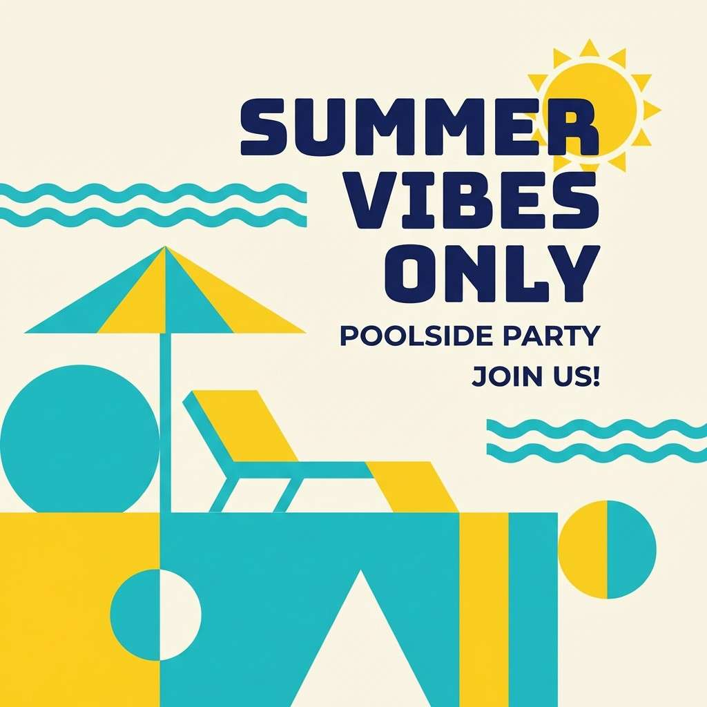 retro poolside social ad