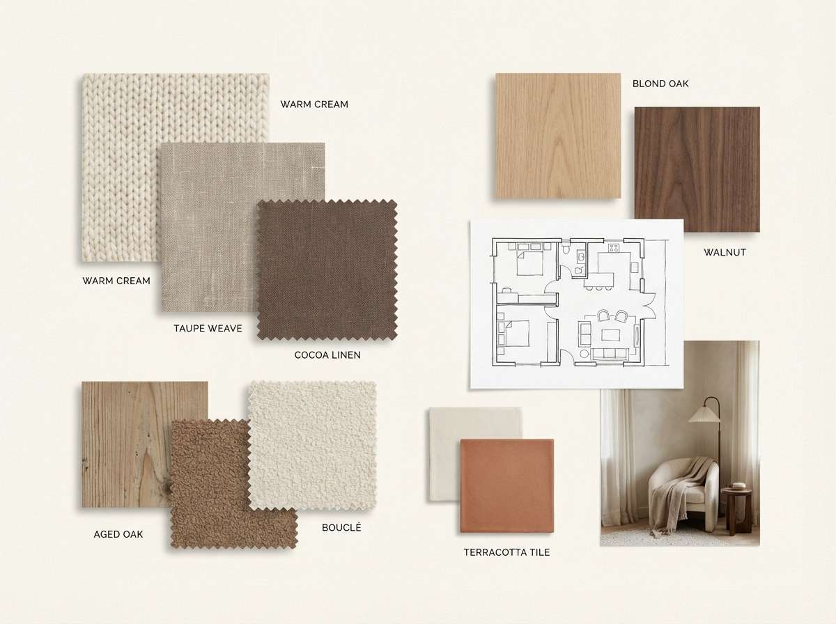 neutral interior mood board