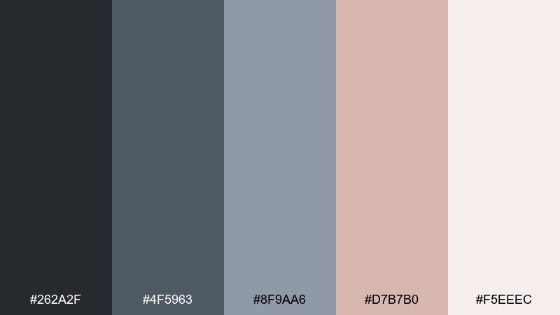 zinc blush industrial color palette with hex codes