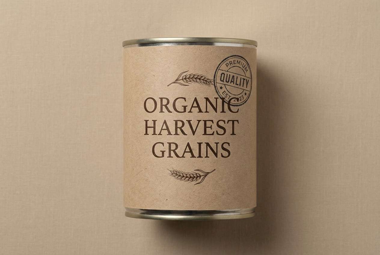 survival can label mockup