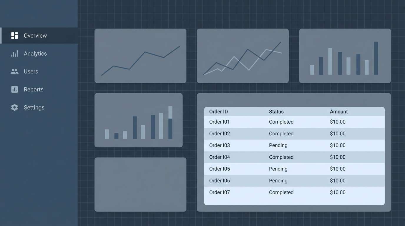admin dashboard ui mockup
