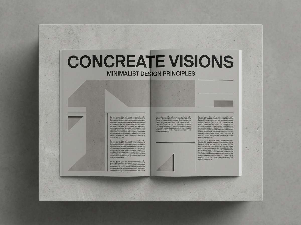 minimal editorial layout spread