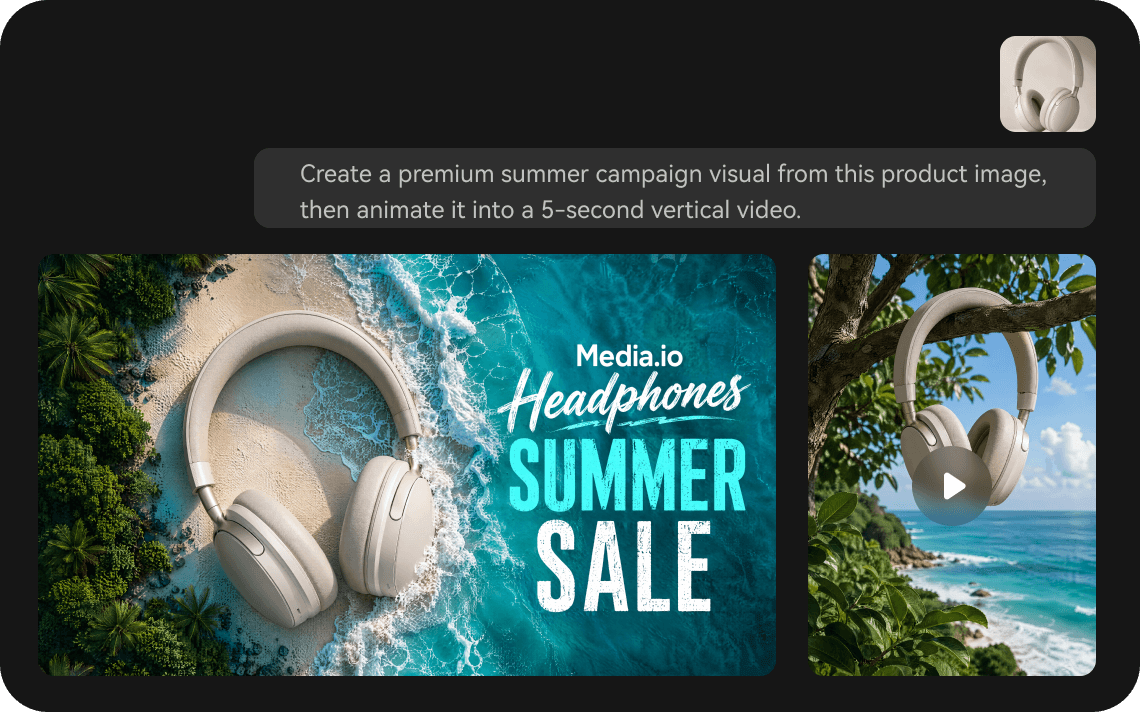 Create images and videos without switching tools