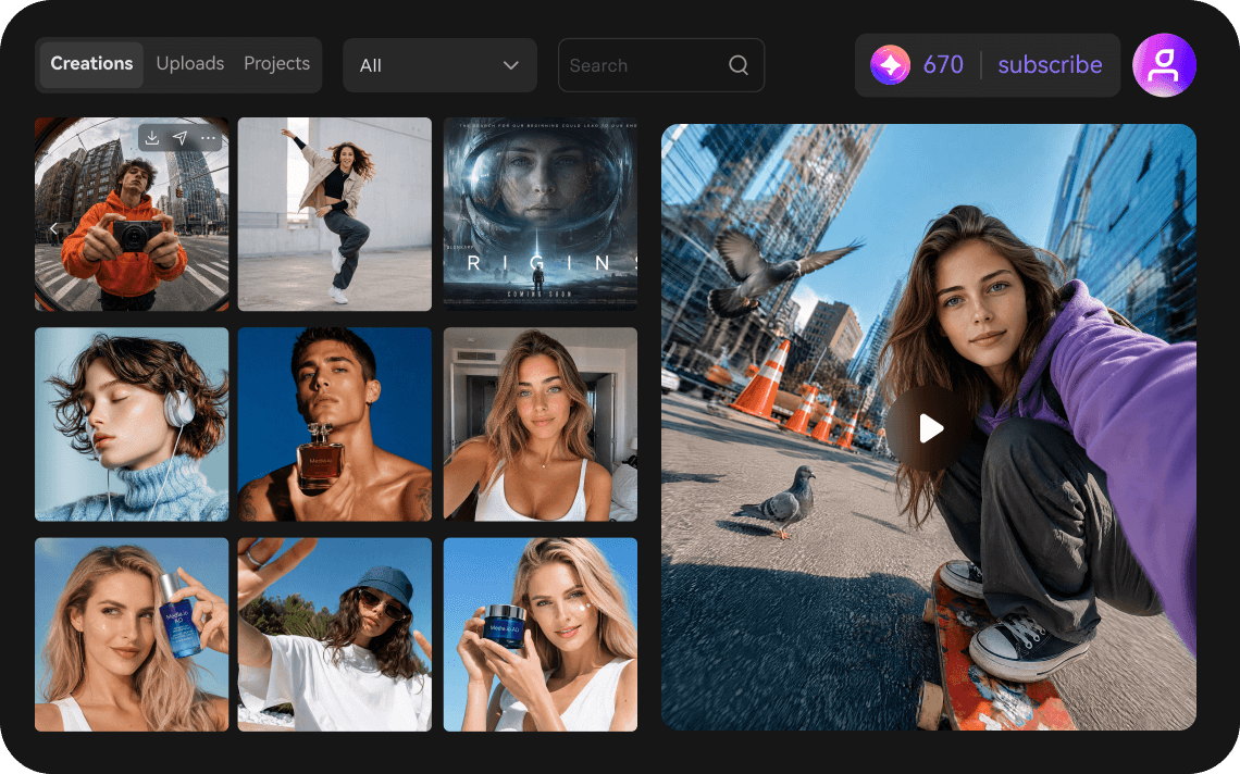 Your Media.io account stays connected wherever you create.