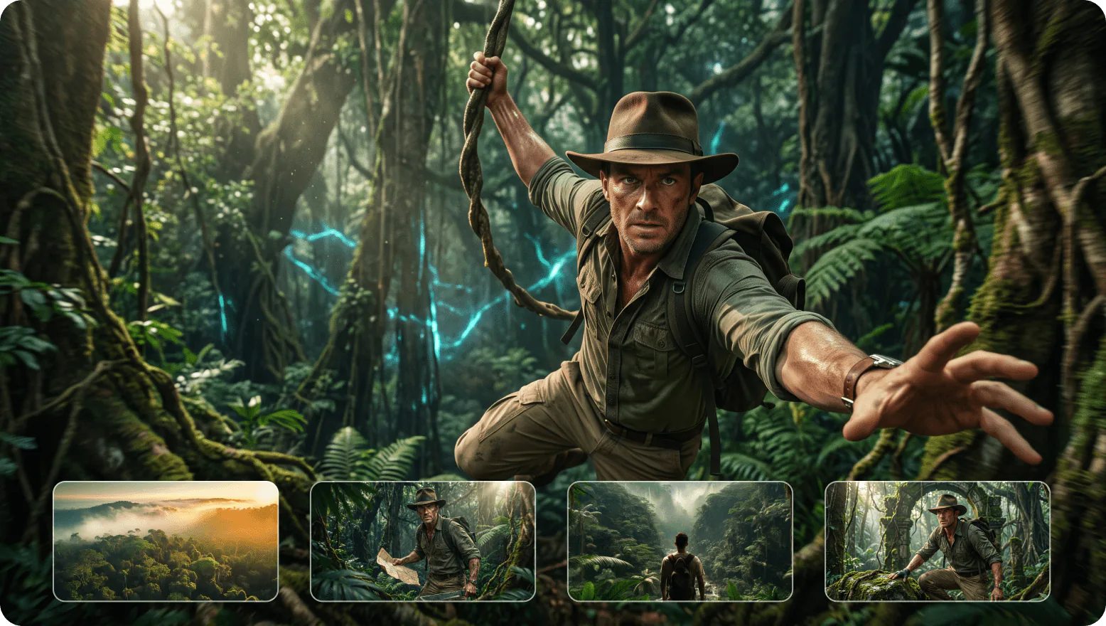 Jungle explorer storyboard frames
