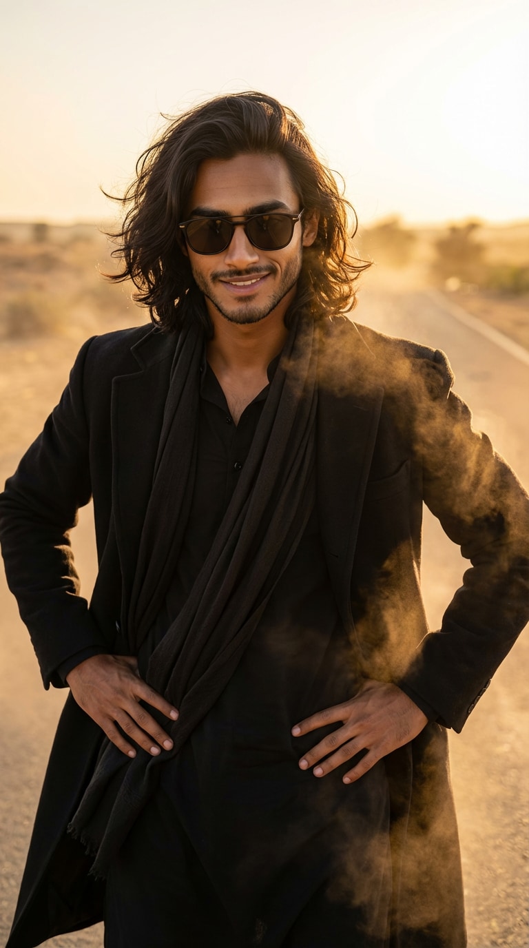 Desert sunset Dhurandhar style – AI prompt sample