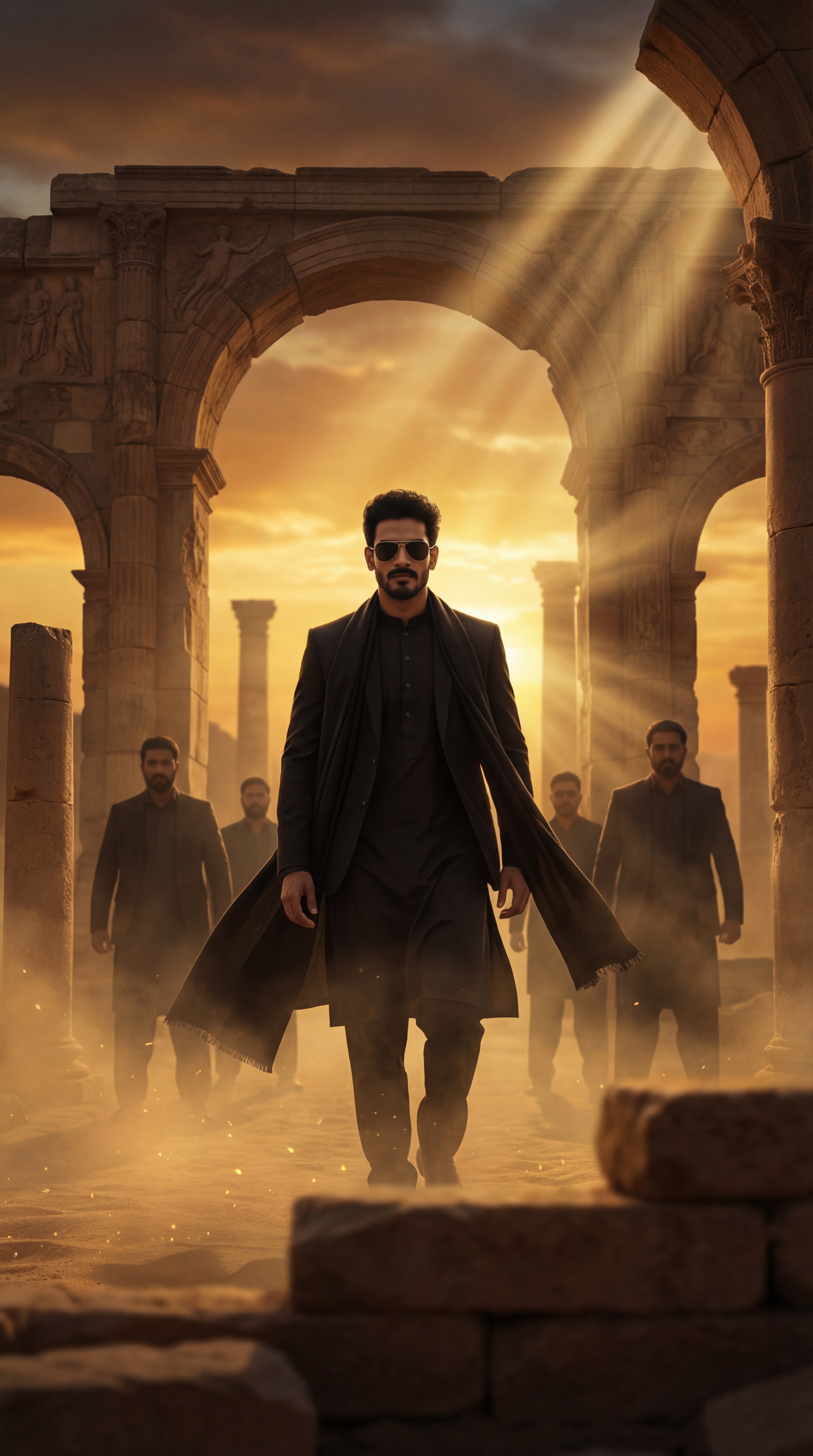 Hands raised pose Dhurandhar – AI prompt sample