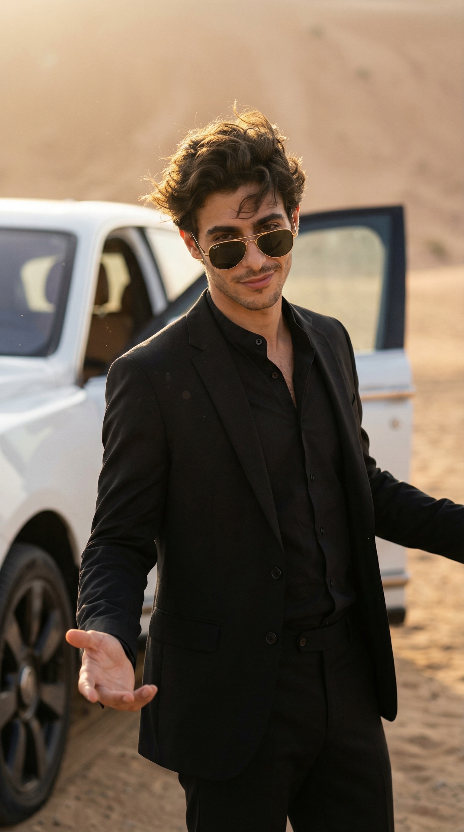 Dhurandhar black coat pose – AI prompt sample