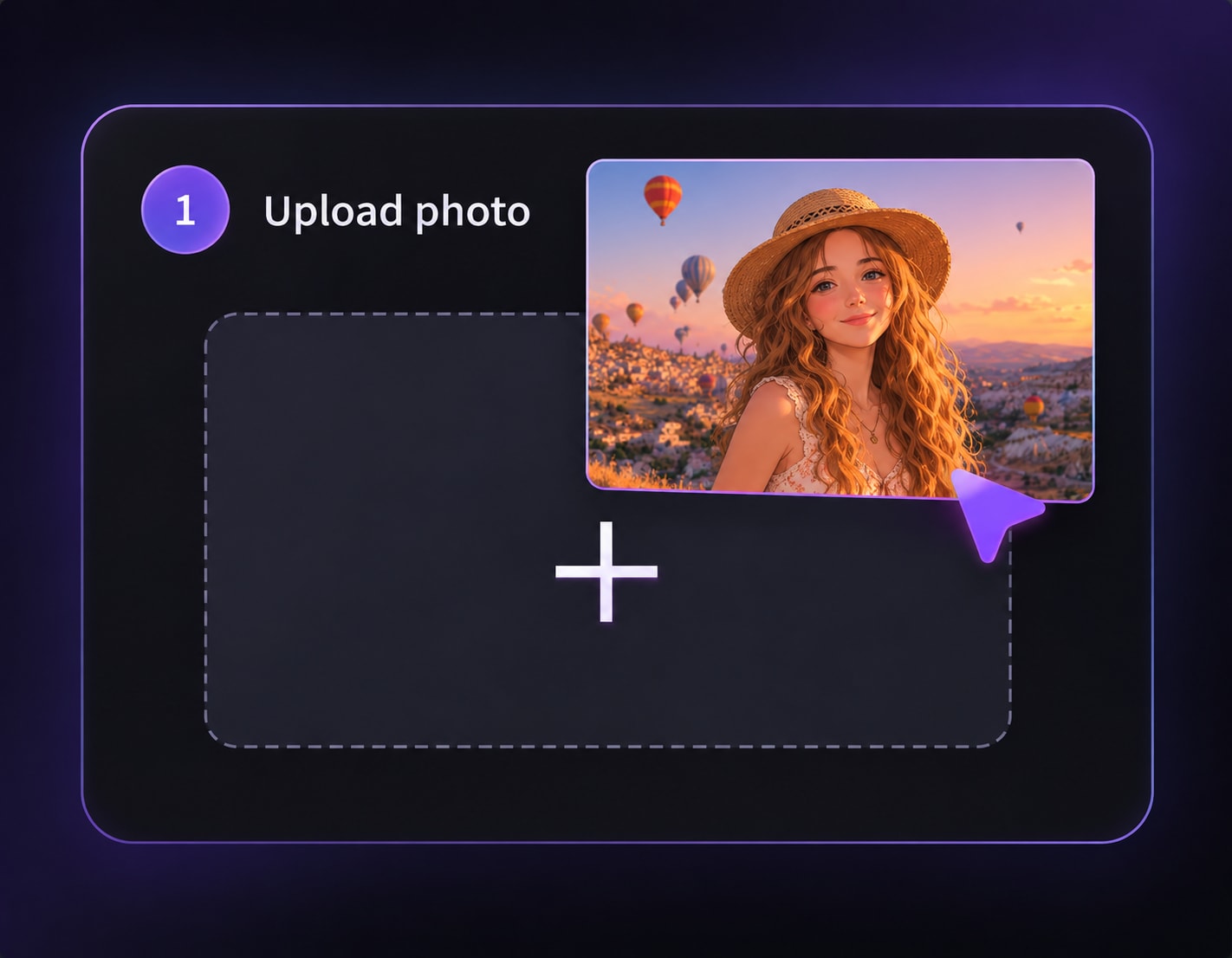 Upload a clear portrait to Media.io Face Editor for a long bob try-on