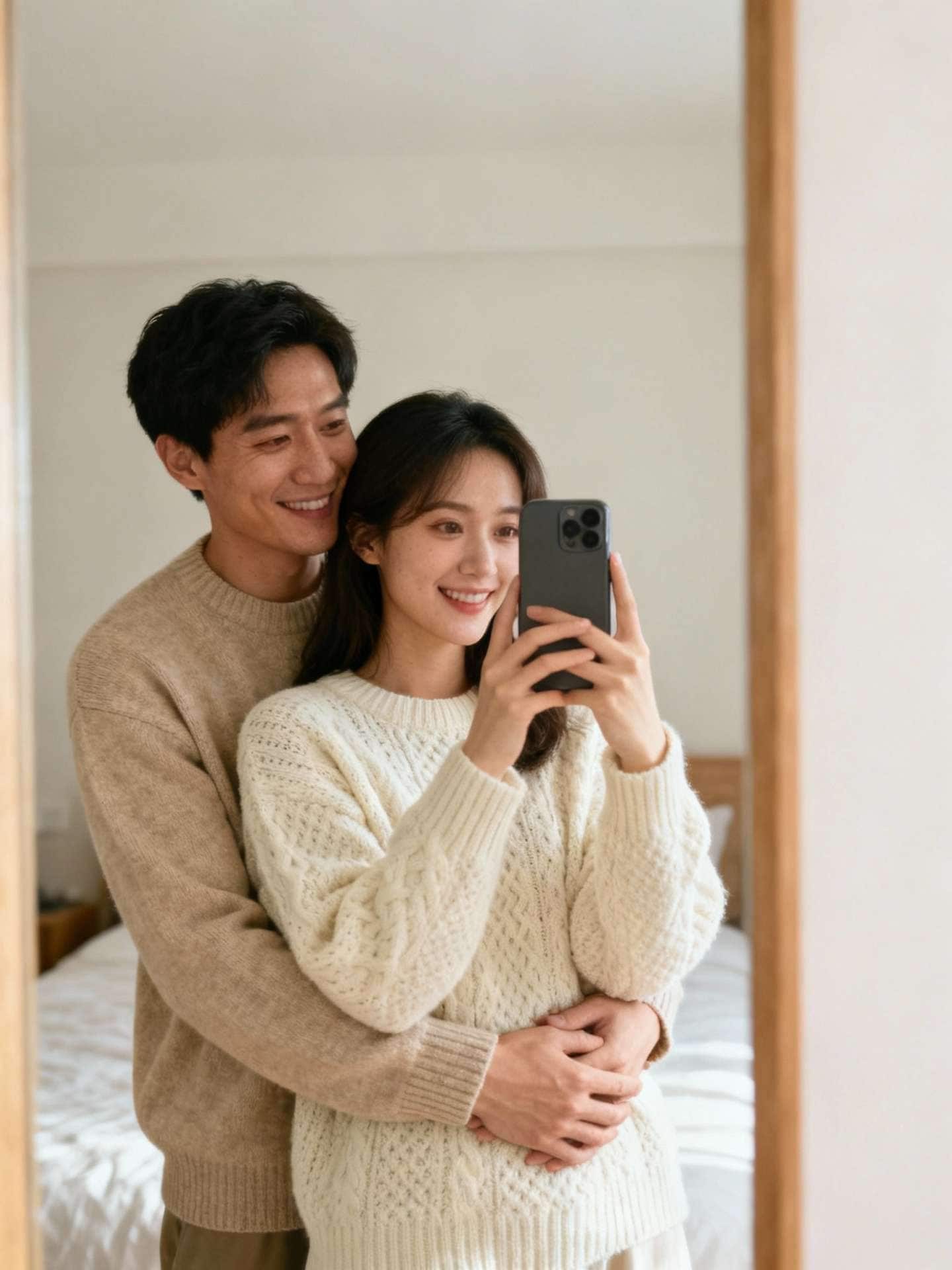 Gemini AI Couple Mirror Selfie