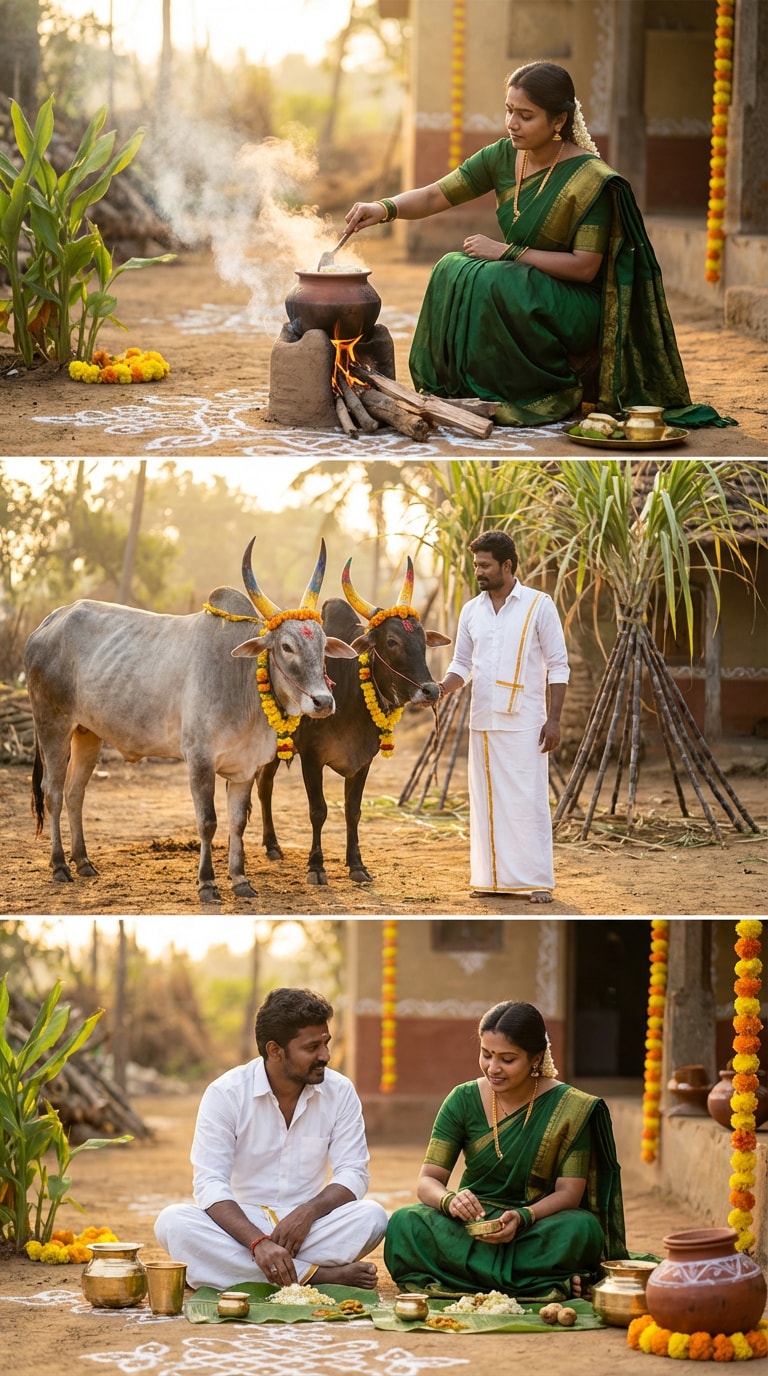 Pongal Traditional Cooking Scene