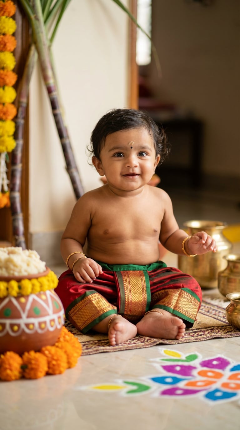 Pongal Baby Traditional Portrait