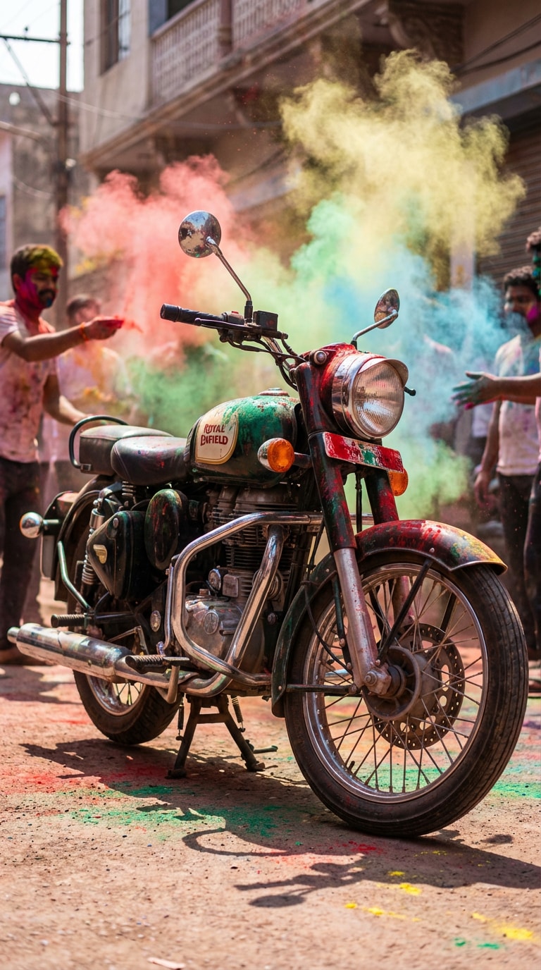 Ultra HD Holi Covered Bike